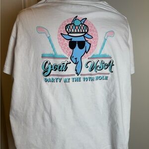 GOAT USA Youth Large Graphic Tee - White - small, slight spot (4th pic)